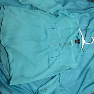 Blue button up shirt